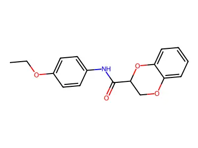 N-(4-ethoxyphenyl)-2,3-dihydro-1,4-benzodioxine-2-carboxamide structure