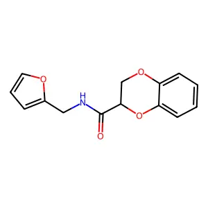 N-(furan-2-ylmethyl)-2,3-dihydro-1,4-benzodioxine-2-carboxamide structure