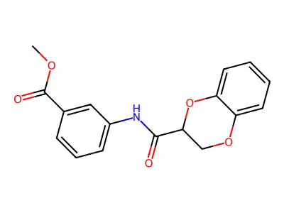 Methyl 3-[(2,3-dihydro-1,4-benzodioxin-2-ylcarbonyl)amino]benzoate structure