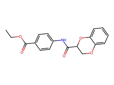 4-[(2,3-Dihydro-benzo[1,4]dioxine-2-carbonyl)-amino]-benzoic acid ethyl ester structure