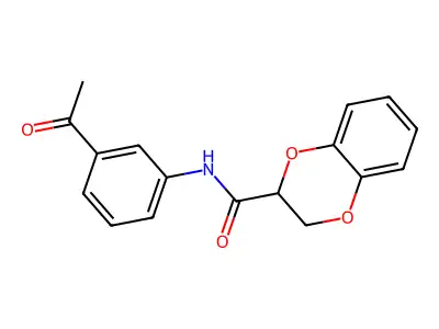 N-(3-acetylphenyl)-2,3-dihydro-1,4-benzodioxine-3-carboxamide structure