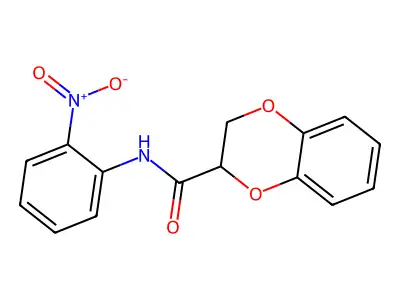 N-(2-nitrophenyl)-2,3-dihydro-1,4-benzodioxine-3-carboxamide structure