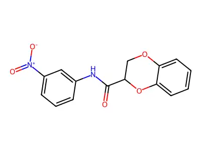 N-(3-nitrophenyl)-2,3-dihydro-1,4-benzodioxine-3-carboxamide structure