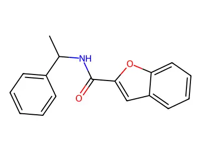 N-(1-phenylethyl)-1-benzofuran-2-carboxamide structure