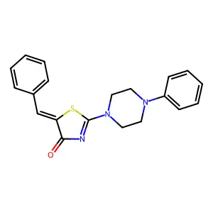 (E)-5-benzylidene-2-(4-phenylpiperazin-1-yl)thiazol-4(5H)-one structure