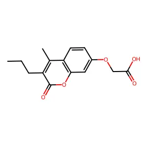 [(4-methyl-2-oxo-3-propyl-2H-chromen-7-yl)oxy]acetic acid structure