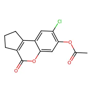 (8-chloro-4-oxo-2,3-dihydro-1H-cyclopenta[c]chromen-7-yl) acetate structure