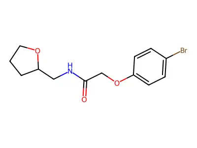 2-(4-bromophenoxy)-N-(oxolan-2-ylmethyl)acetamide structure