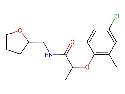 2-(4-chloro-2-methylphenoxy)-N-(oxolan-2-ylmethyl)propanamide structure