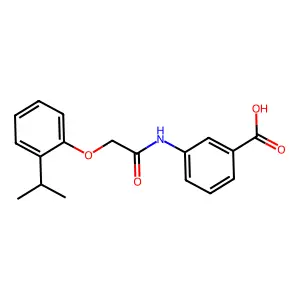 Benzoic acid, 3-[[[2-(1-methylethyl)phenoxy]acetyl]amino]- structure