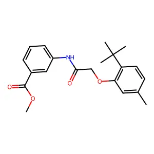 Methyl 3-[2-(2-tert-butyl-5-methylphenoxy)acetamido]benzoate structure