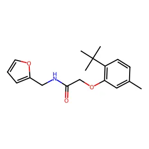 2-(2-tert-butyl-5-methylphenoxy)-N-(2-furylmethyl)acetamide structure