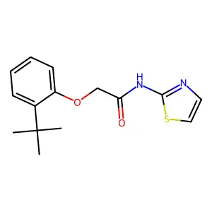 2-(2-tert-butylphenoxy)-N-(1,3-thiazol-2-yl)acetamide structure