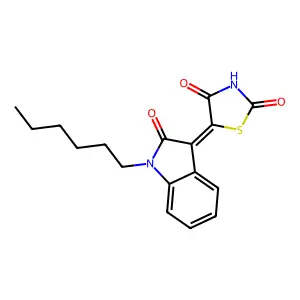 5-(1-Hexyl-2-oxobenzo[d]azolidin-3-ylidene)-1,3-thiazolidine-2,4-dione structure