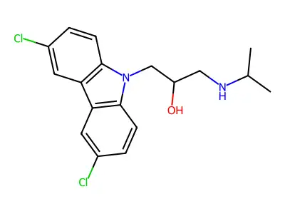 1-(3,6-dichloro-9H-carbazol-9-yl)-3-[(propan-2-yl)amino]propan-2-ol structure