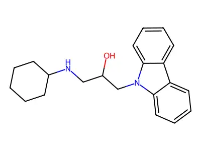 1-(9H-carbazol-9-yl)-3-(cyclohexylamino)propan-2-ol structure