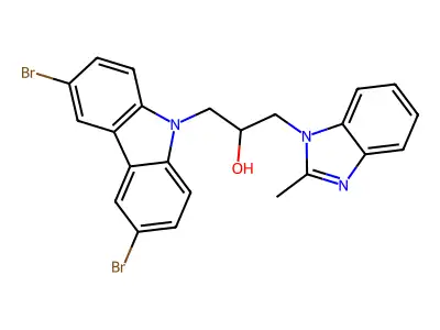 1-(3,6-Dibromo-carbazol-9-yl)-3-(2-methyl-benzoimidazol-1-yl)-propan-2-ol structure