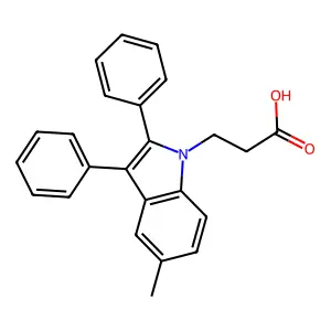 3-(5-methyl-2,3-diphenyl-1H-indol-1-yl)propanoic acid structure