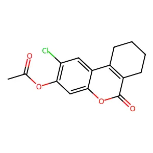 (2-Chloro-6-oxo-7,8,9,10-tetrahydrobenzo[c]chromen-3-yl) acetate structure