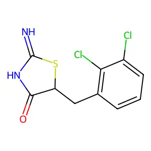 5-(2,3-Dichlorobenzyl)-2-imino-1,3-thiazolidin-4-one structure