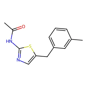 N-{5-[(3-methylphenyl)methyl]-1,3-thiazol-2-yl}acetamide structure