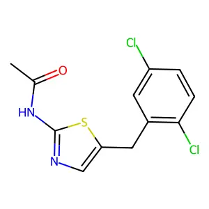 N-[5-[(2,5-dichlorophenyl)methyl]-1,3-thiazol-2-yl]acetamide structure