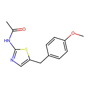 N-{5-[(4-methoxyphenyl)methyl]-1,3-thiazol-2-yl}acetamide structure