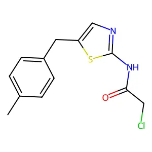 2-chloro-N-(5-((4-methylphenyl)methyl)-1,3-thiazol-2-yl)acetamide structure
