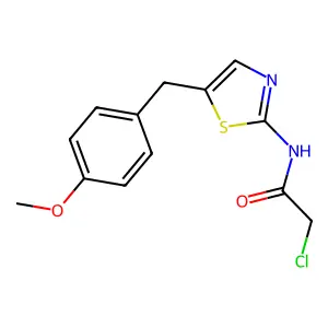 2-chloro-N-{5-[(4-methoxyphenyl)methyl]-1,3-thiazol-2-yl}acetamide structure