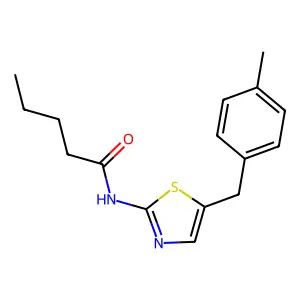 N-{5-[(4-methylphenyl)methyl]-1,3-thiazol-2-yl}pentanamide structure