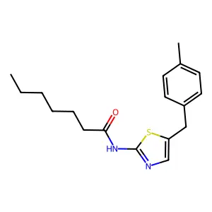 N-(5-(4-Methylbenzyl)-1,3-thiazol-2-YL)heptanamide structure