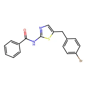 N-{5-[(4-bromophenyl)methyl]-1,3-thiazol-2-yl}benzamide structure
