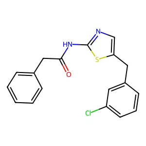N-[5-(3-chlorobenzyl)-1,3-thiazol-2-yl]-2-phenylacetamide structure