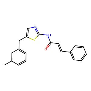 (2E)-N-[5-(3-methylbenzyl)-1,3-thiazol-2-yl]-3-phenylprop-2-enamide structure