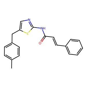 (2E)-N-[5-(4-methylbenzyl)-1,3-thiazol-2-yl]-3-phenylprop-2-enamide structure