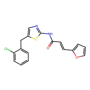 (E)-N-[5-[(2-chlorophenyl)methyl]-1,3-thiazol-2-yl]-3-(furan-2-yl)prop-2-enamide structure