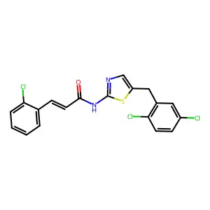3-(2-Chlorophenyl)-N-(5-(2,5-dichlorobenzyl)-1,3-thiazol-2-YL)acrylamide structure