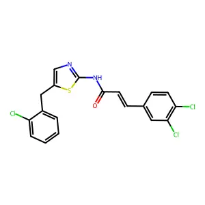 N-(5-(2-Chlorobenzyl)-1,3-thiazol-2-YL)-3-(3,4-dichlorophenyl)acrylamide structure