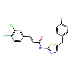 N-(5-(4-Chlorobenzyl)-1,3-thiazol-2-YL)-3-(3,4-dichlorophenyl)acrylamide structure
