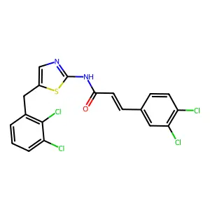N-(5-(2,3-Dichlorobenzyl)-1,3-thiazol-2-YL)-3-(3,4-dichlorophenyl)acrylamide structure