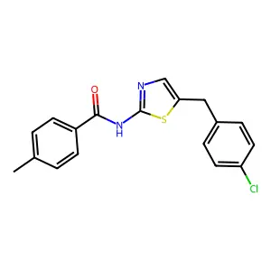 N-{5-[(4-chlorophenyl)methyl]-1,3-thiazol-2-yl}-4-methylbenzamide structure