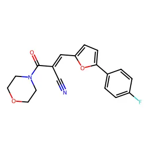 (Z)-3-(5-(4-fluorophenyl)furan-2-yl)-2-(morpholine-4-carbonyl)acrylonitrile structure