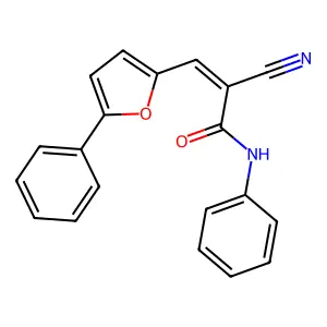 (E)-2-cyano-N-phenyl-3-(5-phenylfuran-2-yl)acrylamide structure