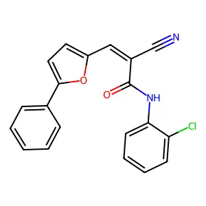 N-(2-Chlorophenyl)-2-cyano-3-(5-phenyl-2-furyl)acrylamide structure
