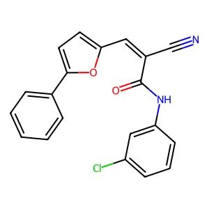 N-(3-Chlorophenyl)-2-cyano-3-(5-phenyl-2-furyl)acrylamide structure
