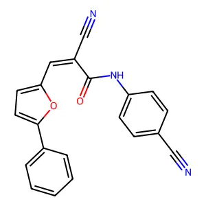 2-Cyano-N-(4-cyanophenyl)-3-(5-phenyl-2-furyl)acrylamide structure