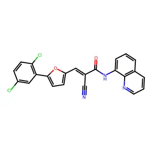 2-cyano-3-[5-(2,5-dichlorophenyl)furan-2-yl]-N-quinolin-8-ylprop-2-enamide structure