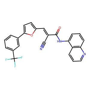 2-Cyano-N-(5-quinolinyl)-3-(5-(3-(trifluoromethyl)phenyl)-2-furyl)acrylamide structure