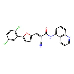 2-Cyano-3-(5-(2,5-dichlorophenyl)-2-furanyl)-N-5-quinolinyl-2-propenamide structure