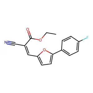 (E)-ethyl 2-cyano-3-(5-(4-fluorophenyl)furan-2-yl)acrylate structure